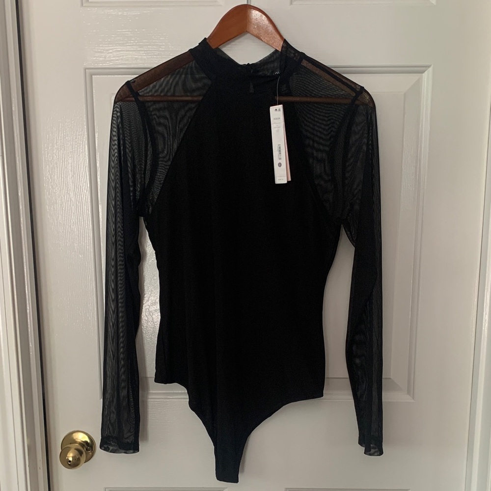 Aqua Mesh Long Sleeve Bodysuit New!